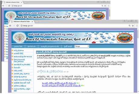 Board of intermediate education portal Telugu localization